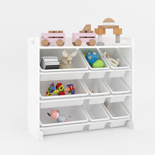 Lapset varastointi puinen yksikkö kirjahylly lelu laatikko 9 kuutio 4 Tier Tubs laatikko laatikko