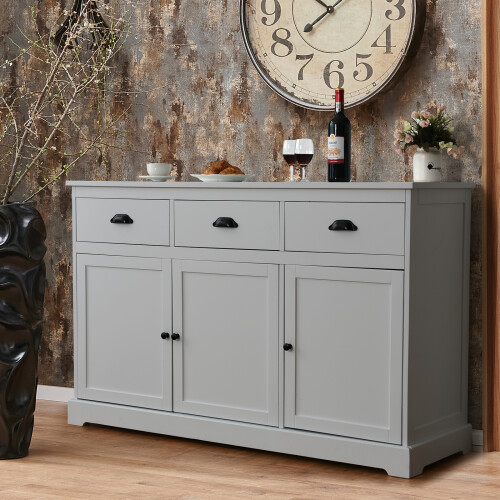 Casart 136 x 42cm Buffet Sideboard Kitchen Cupboard W/ 3 Drawers & Adjustable Shelf 2