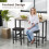 Casart Set of 2 Kitchen Counter Height Bar Stool Padded Seat W/ Footrest 4