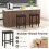 Casart Set of 2 Kitchen Counter Height Bar Stool Padded Seat W/ Footrest 8