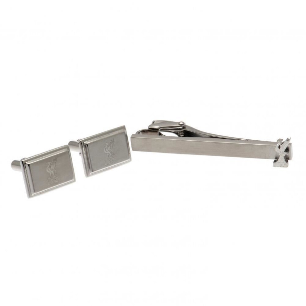 Liverpool Fc Stainless Steel Tie Slide & Cufflink Set