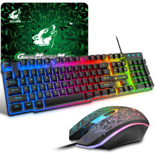 OPENED BOX CROSS ZEBRA Gaming Keyboard and Mouse Set, 104 Keys UK Layout QWERTY