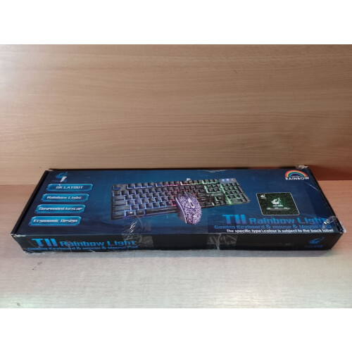 Cross OPENED BOX CROSS ZEBRA Gaming Keyboard and Mouse Set, 104 Keys UK Layout QWERTY 1
