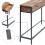 Living And Home Rustic Brown Drawer Console with Glass Shelf 5