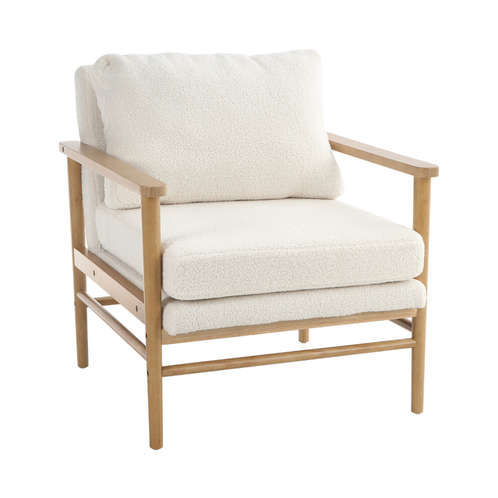 Teddy Bear Fur Wooden Armchair Sofa