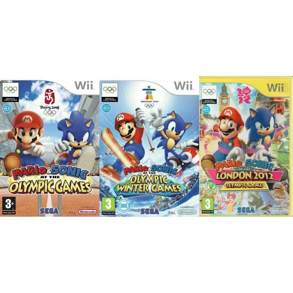 Mario Olympics Winter Games & london 2012 Nintendo wii 3 game bundle