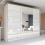 (253cm, White) High Gloss Mirror Sliding Wardrobe 1