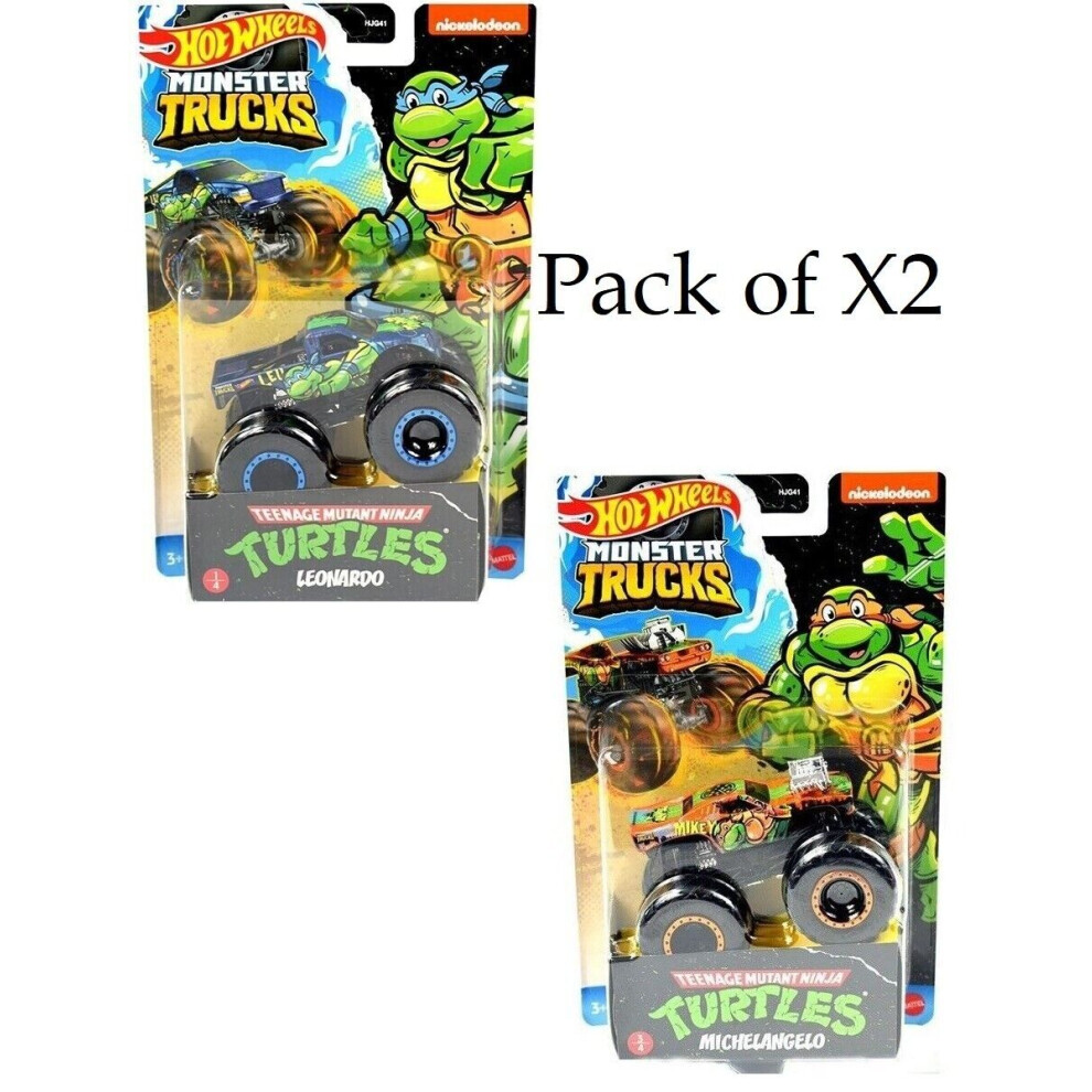 Hot Wheels TMNT Diecast Cars Michelangelo & Leonardo X2-image-OPC-PDH5W2G-NEW