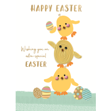 Cute Easter Chicks & Eggs Hand-Finished Easter Card Autograph Greeting Cards