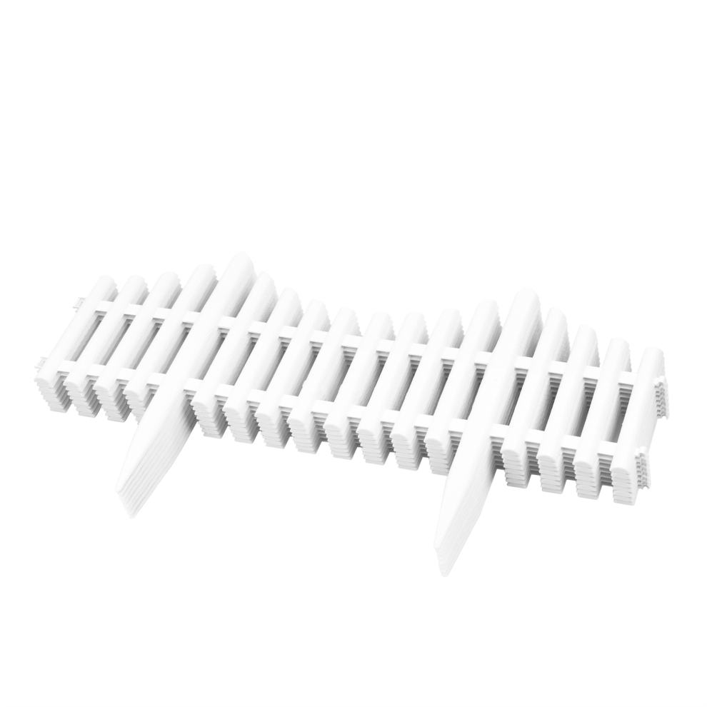 (1 x 8pc Lawn Edging) White Picket Fence Garden Border - Pack of 8 Panels