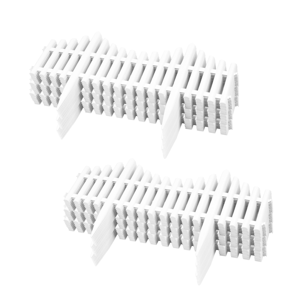 (6 x 8pc Lawn Edging) White Picket Fence Garden Border - Pack of 8 Panels