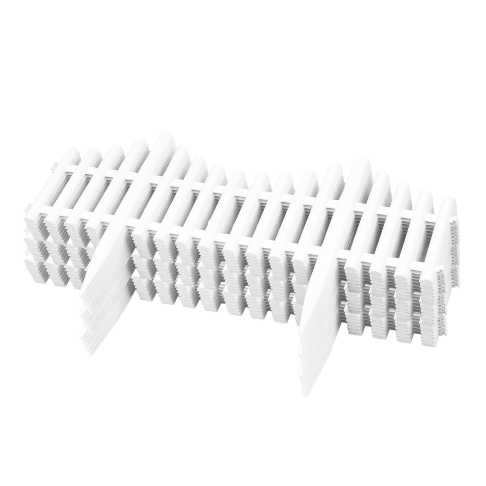 (3 x 8pc Lawn Edging) KCT White Picket Fence Garden Border - Pack of 8 Panels