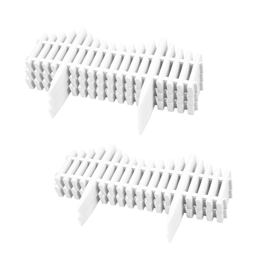 (5 x 8pc Lawn Edging) KCT White Picket Fence Garden Border - Pack of 8 Panels