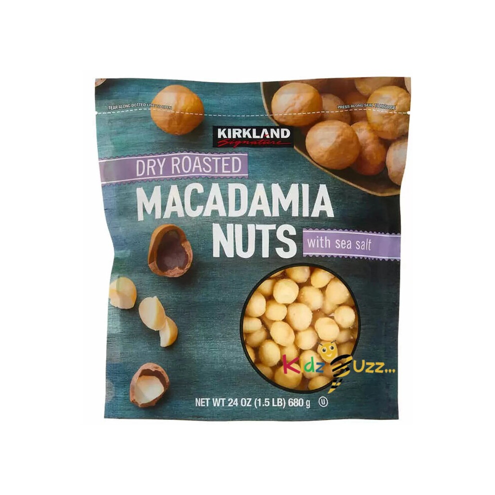 Kidzbuzz Kirkland Signature Dry Roasted Macadamia Nuts With Sea Salt, 680G