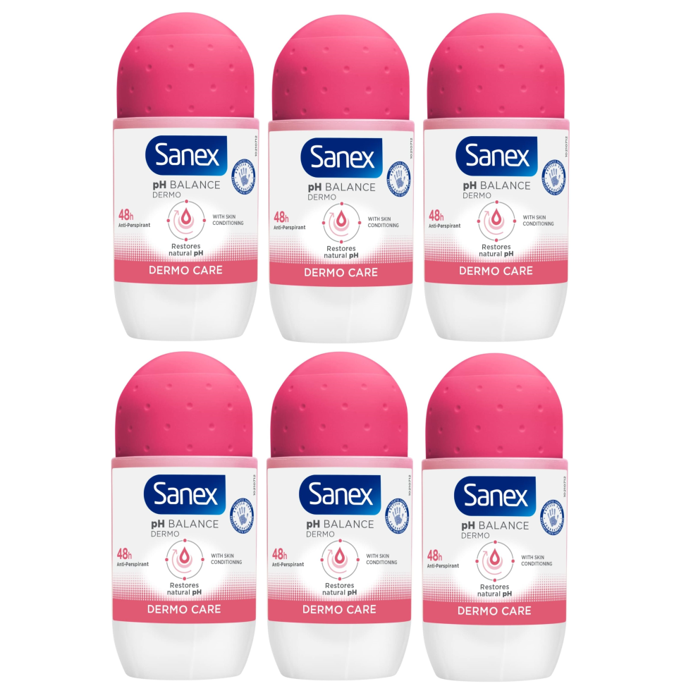 Sanex Dermo Care Roll On Anti Perspirant Deodorant 50Ml Pack Of 6