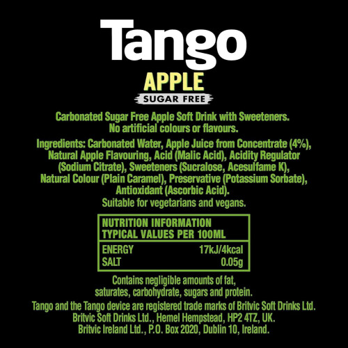 Tango Apple Sugar Free Cans 8x330ML 2