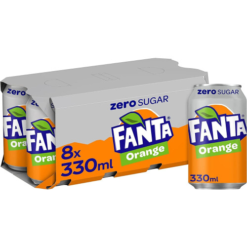Fanta Orange Zero Cans 8x 330 ML
