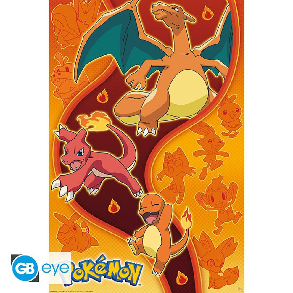 Pokemon Fire Type Poster Fire