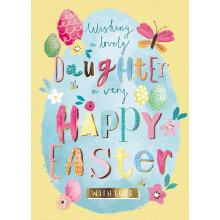 A Lovely Daughter Egg-Ceptional Contemporary Easter Greeting Card