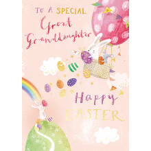To A Special Great-Granddaughter Hoppy Holidays Cute Easter Greeting Card