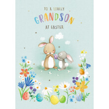 To A Lovely Grandson Egg-cellent Friends Cute Easter Greeting Card