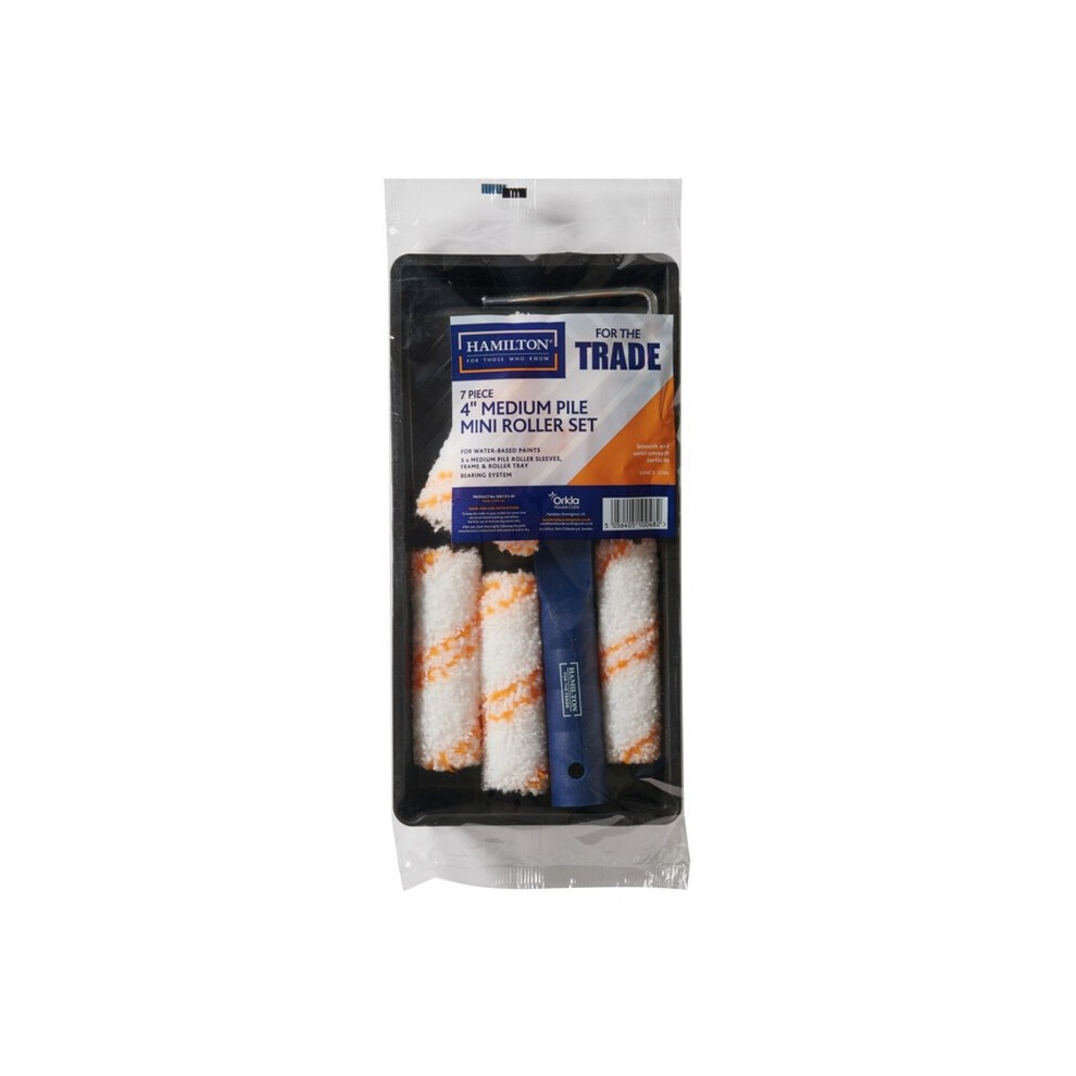 Hamilton For The Trade Medium Pile Mini Paint Roller Set (Pack of 6)