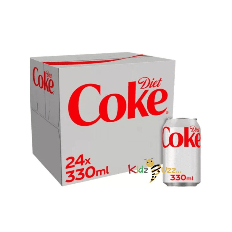 Kidzbuzz Diet Coke 24 Cans (24X330ml) - Sugar-Free, Caffeinated Gluten-Free Soda (330Ml Each)
