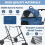 Casart Foldable 3-in-1 Dog Stroller Double Pet Stroller W/ Detachable Carriers 6