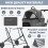 Casart Foldable 3-in-1 Dog Stroller Double Pet Stroller W/ Detachable Carriers 6