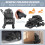 Casart Foldable 3-in-1 Dog Stroller Double Pet Stroller W/ Detachable Carriers 8