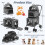 Casart Foldable 3-in-1 Dog Stroller Double Pet Stroller W/ Detachable Carriers 4