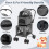 Casart Foldable 3-in-1 Dog Stroller Double Pet Stroller W/ Detachable Carriers 9