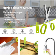 5 Blade Shredding Scissors Security Multi Cut Paper Herb Shredder Herb