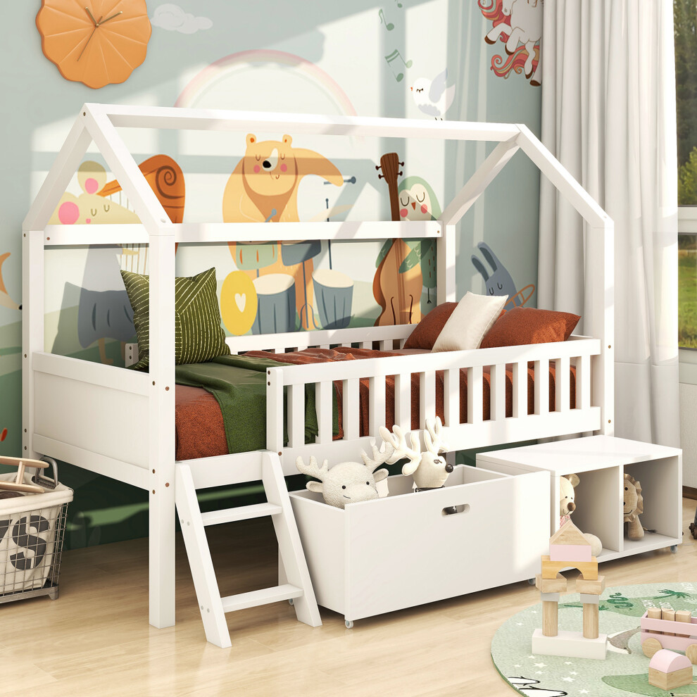 Children's Bed with Drawers and Storage Compartments