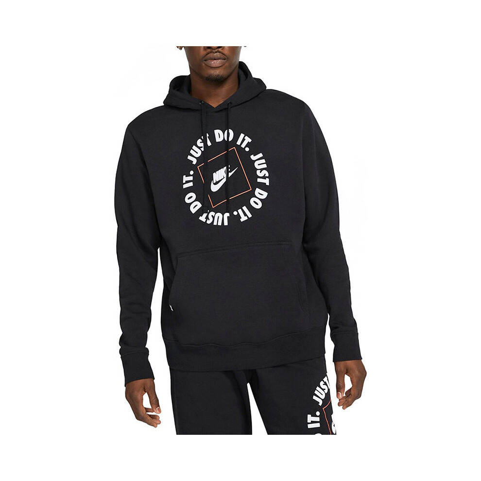 (S) NIKE Mens Fleece Hoodie JDI Hooded Sweatshirt Black