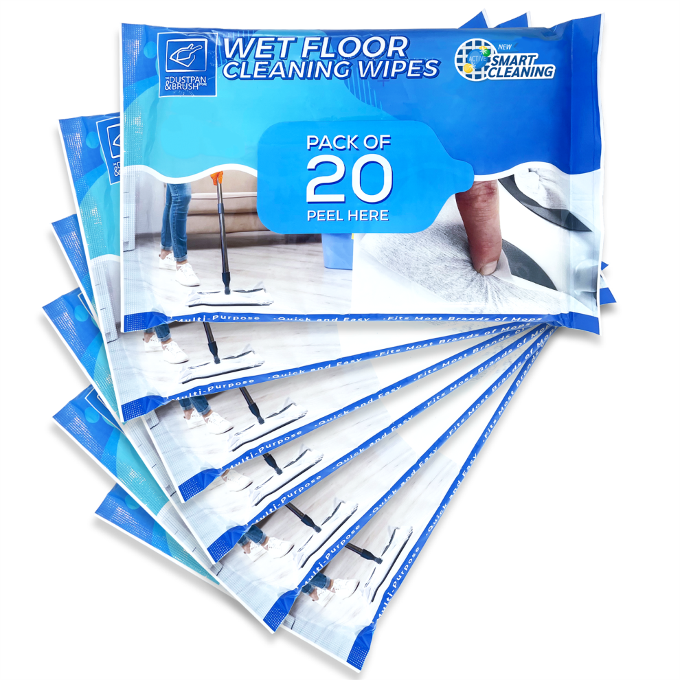 The Dustpan & Brush Store 120 Floor Wipes Mop Wet Cloth Cleaning Flat Mops Cloths Refill Wood