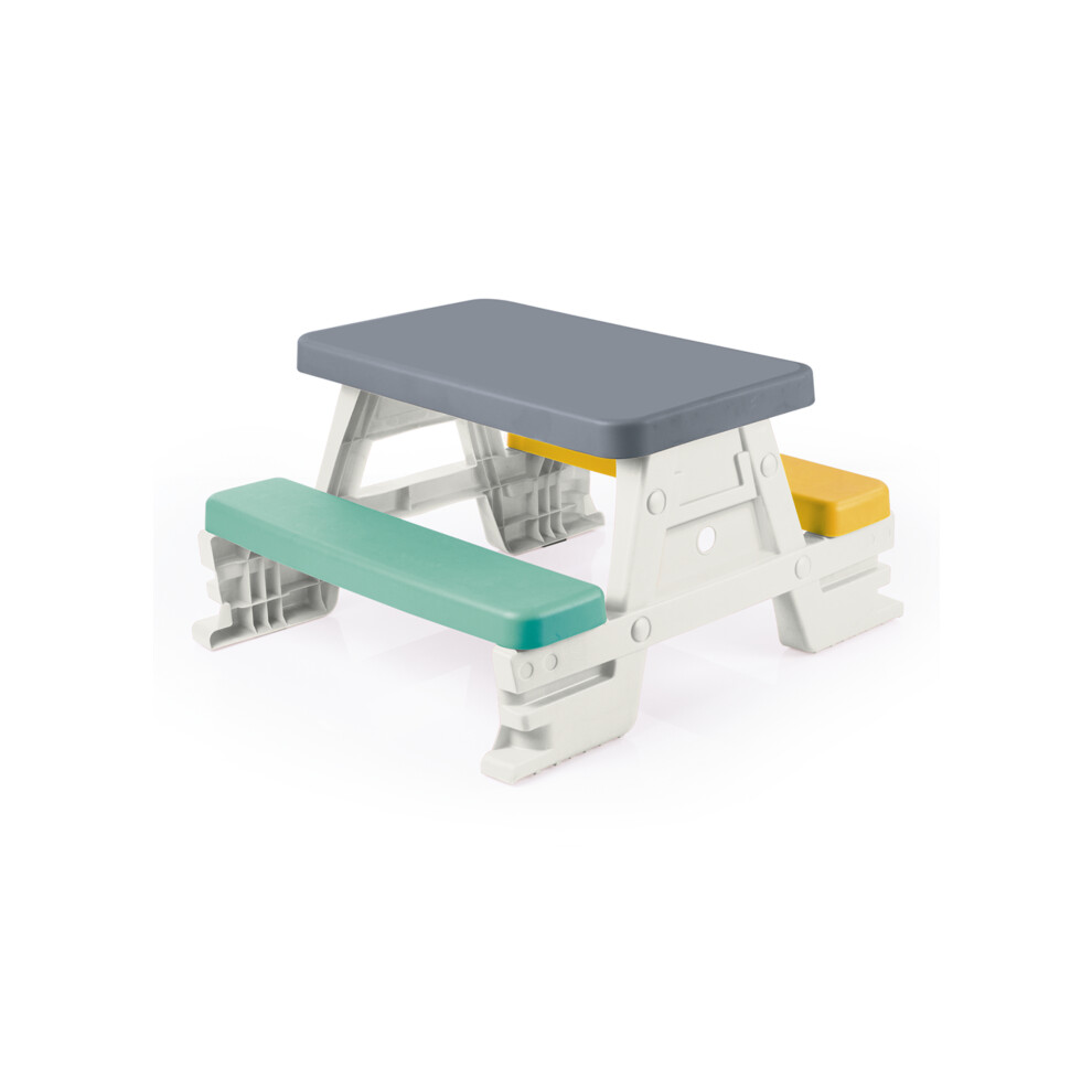 Dolu Picnic Table for 4 Kids - White/Grey