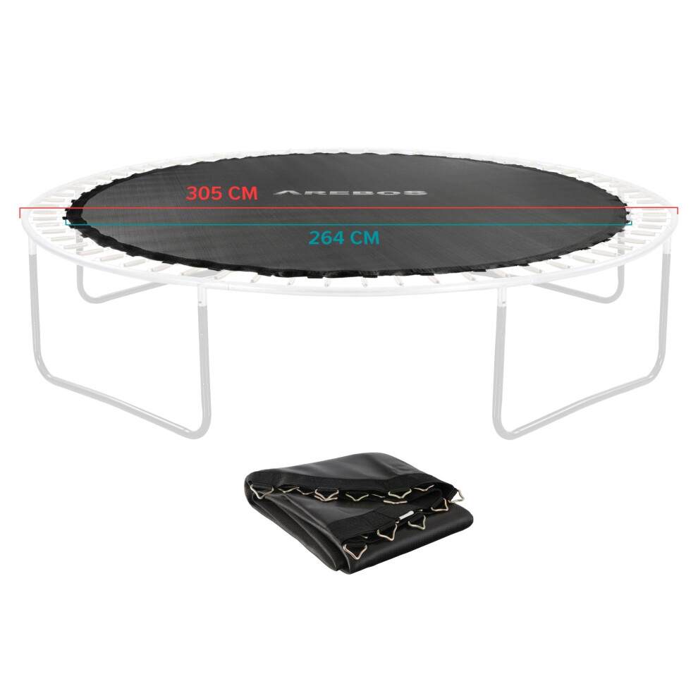 AREBOS Jumping mat Ø 264cm for trampolines with Ø 305cm, 54 eyelets and 140mm springs