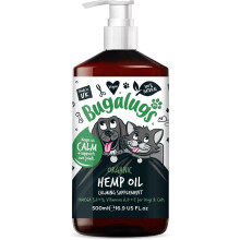 BUGALUGS 500ml Calming Hemp Oil for Dogs, Cats & Pets - Omega 3,6,9, Vitamins A,D,E | Supports joints, coat & skin, stress relief | BLSMHPL500