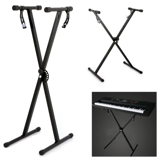 Portable Heavy Duty X Frame Folding Adjustable Keyboard Stand