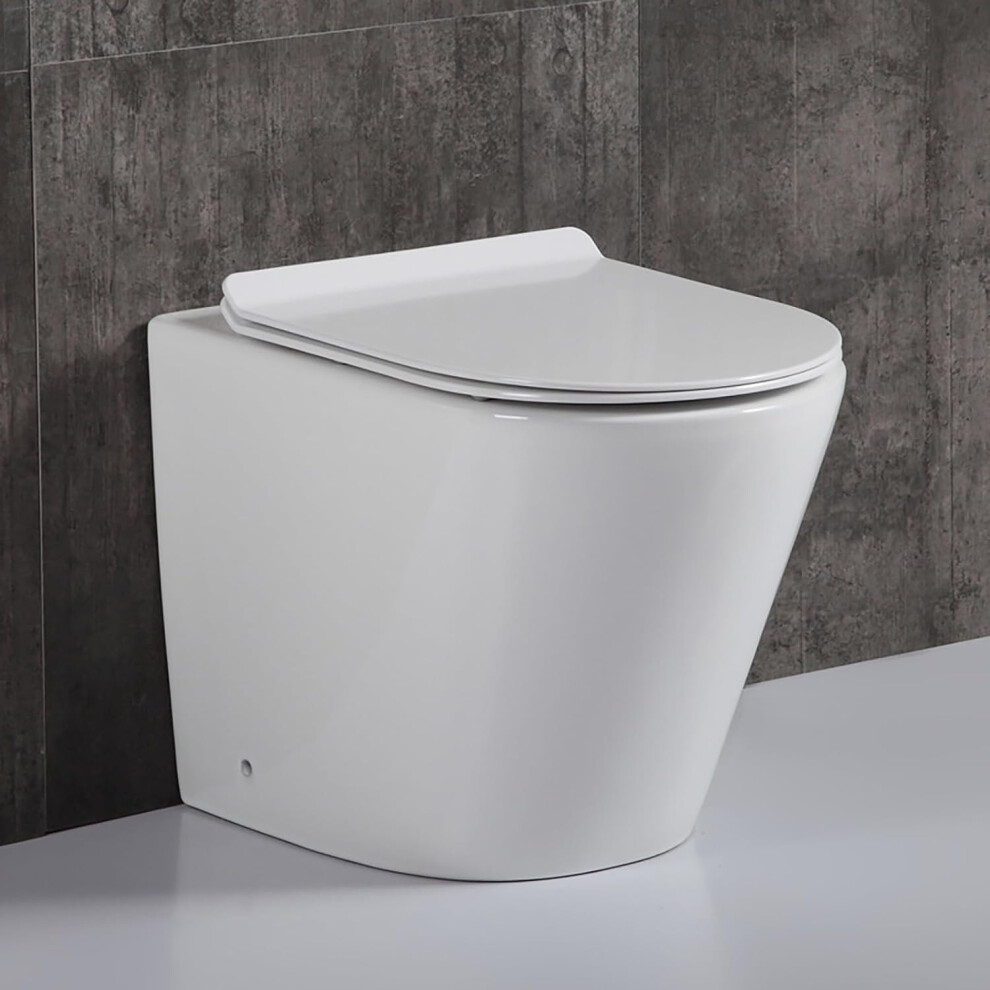 Rimless Back To Wall Btw Toilet Pan Soft Close Seat&Concealed Cistern 9331924618356