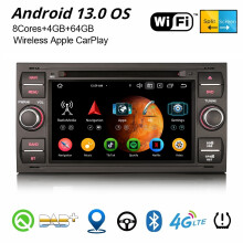 64GB Android 13 CarPlay Car Stereo GPS For Ford Focus Kuga C/S-Max Transit Fiesta DAB+ WiFi SWC Bluetooth 5.0 8-Core