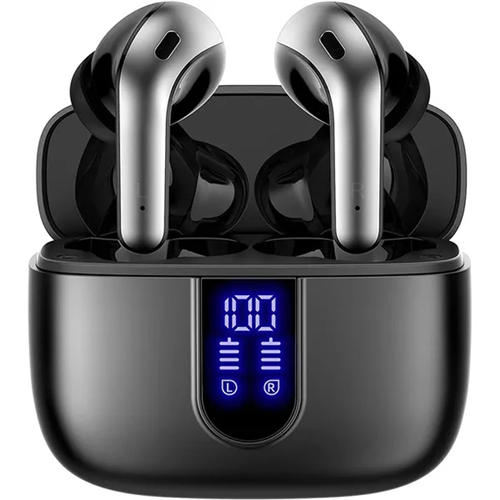 5.3 Bluetooth Headphones LED Power Display with Mic X08 Black
