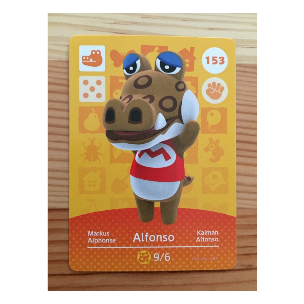 Newjass Animal Crossing Amiibo Cards ~153 Alfonso