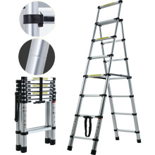 elescopic Extension Folding Step Ladde Aluminum Telescoping Stepladder Multi-Use Ladder for Indoor Outdoor Home Kitchen Window Clean Household