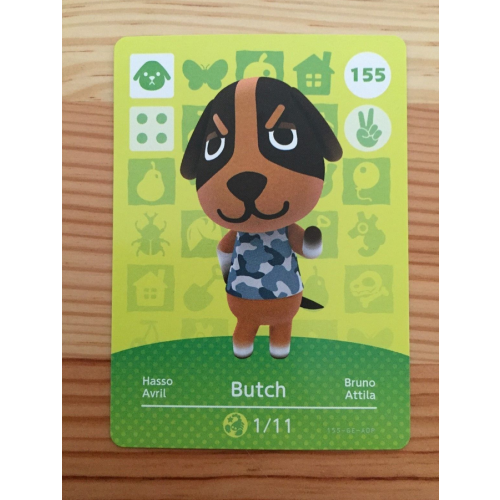 Animal Crossing Amiibo Cards ~155 Butch