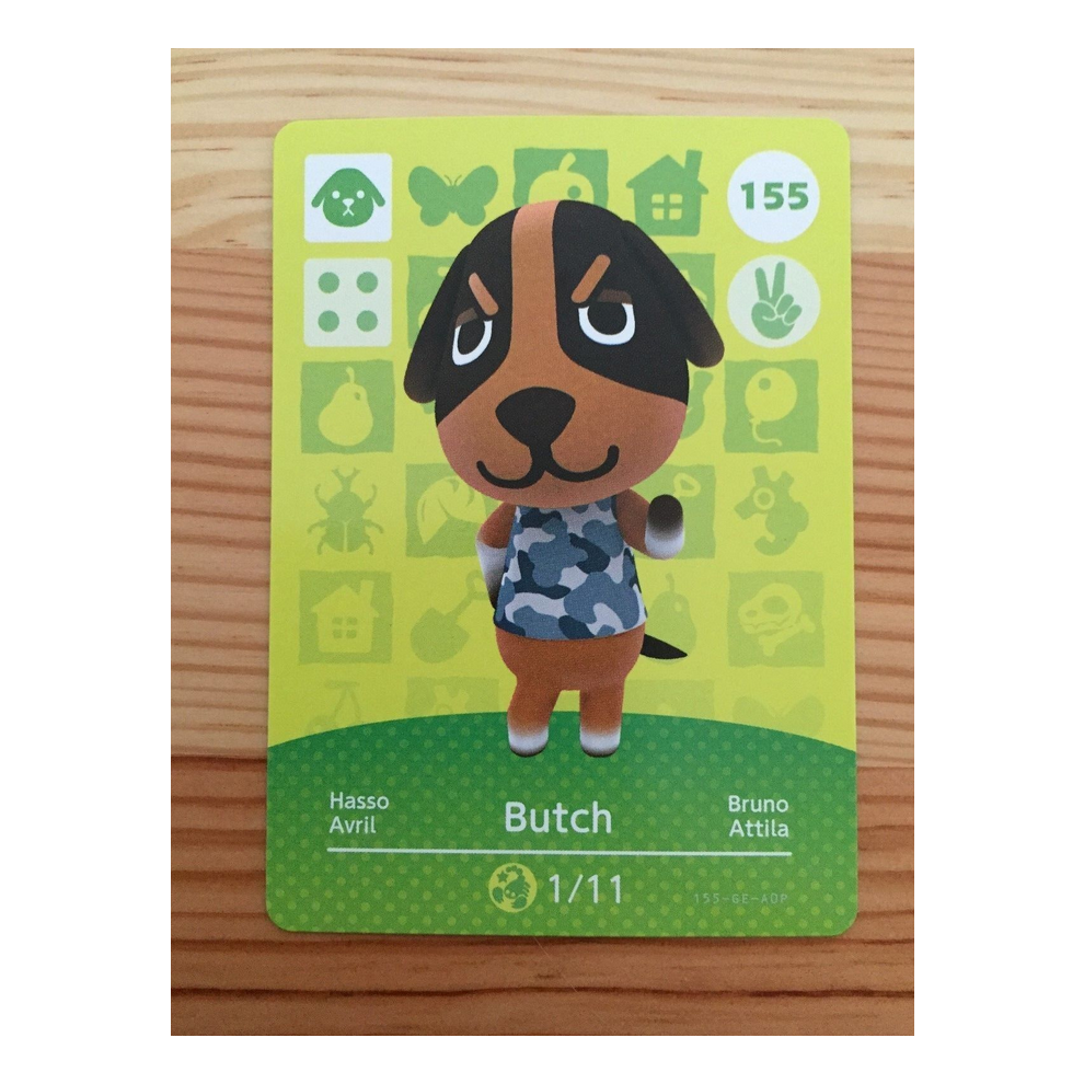 Newjass Animal Crossing Amiibo Cards ~155 Butch