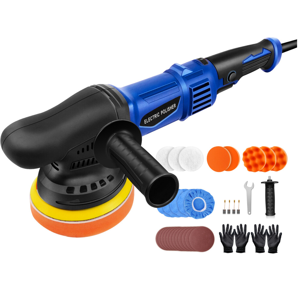 Electric Polisher 920W Dual Action Car Polisher,Polishing Waxer Kit with 6 Variable Speed 2800-5800r/Min Car Furniture Polishing