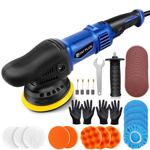 920 Dual Action Polisher Orbit 12mm Auto Polisher DA Car Polisher for Home DIY Polisher with Waxing Polishing Pads Set