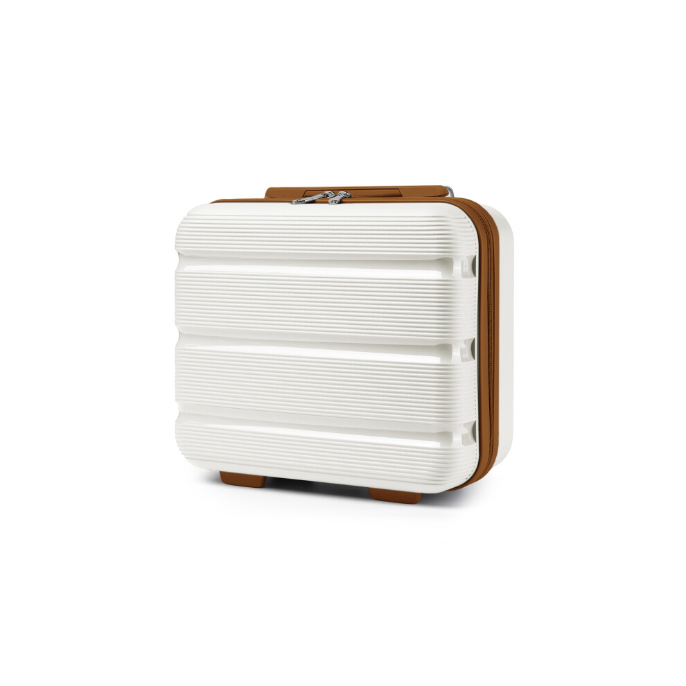 Kono (14 Inch) 1 To 4 Pcs Cream Bright Hard Shell Pp Suitcase With Tsa Lock